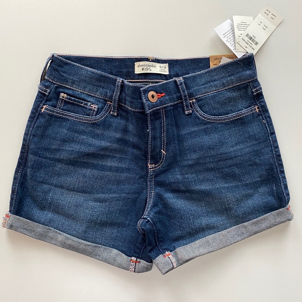 Abercrombie Kids Dark Wash Jean Shorts